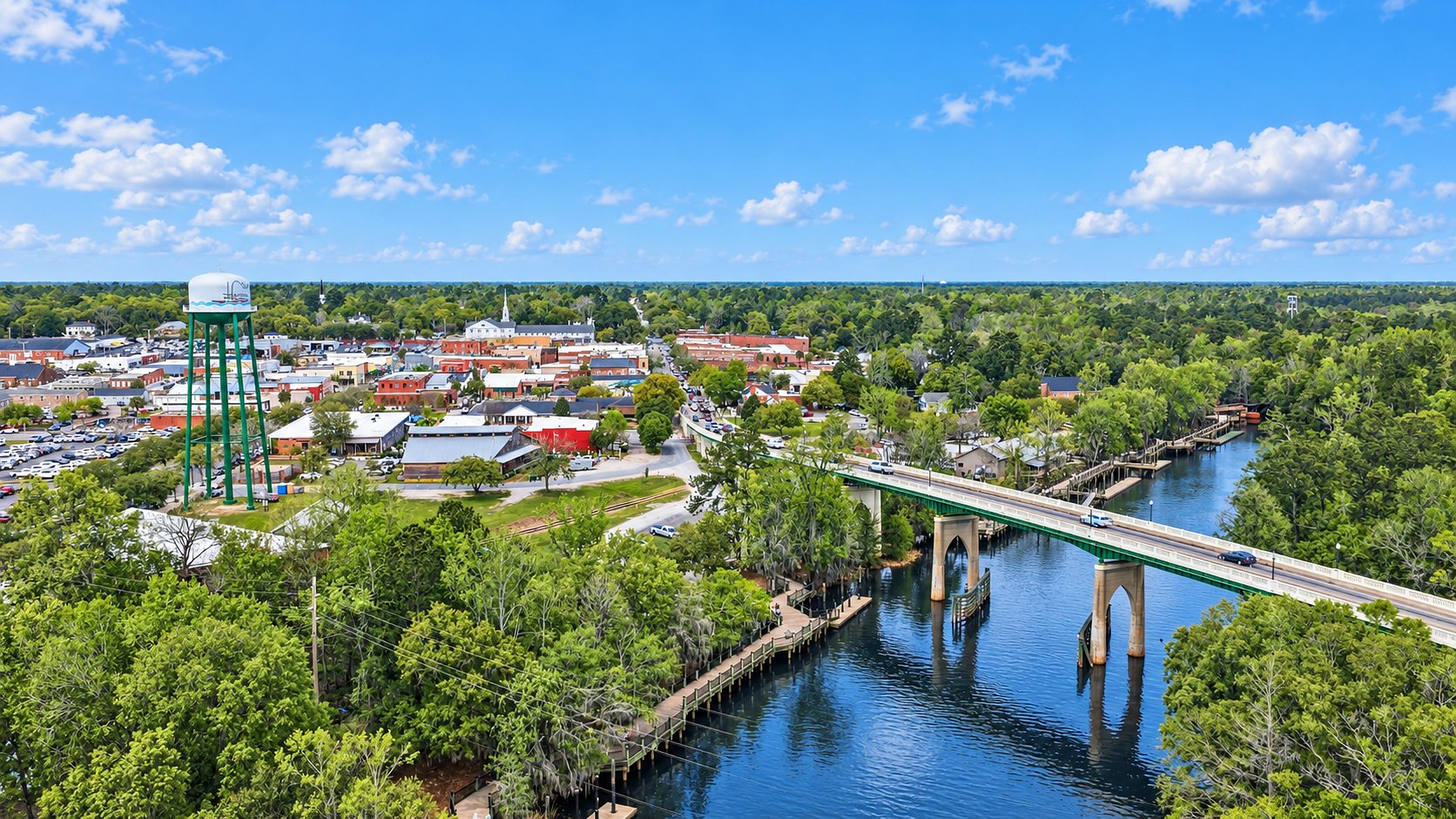 Downtown Conway and the Main Street bridge over the Waccamaw River