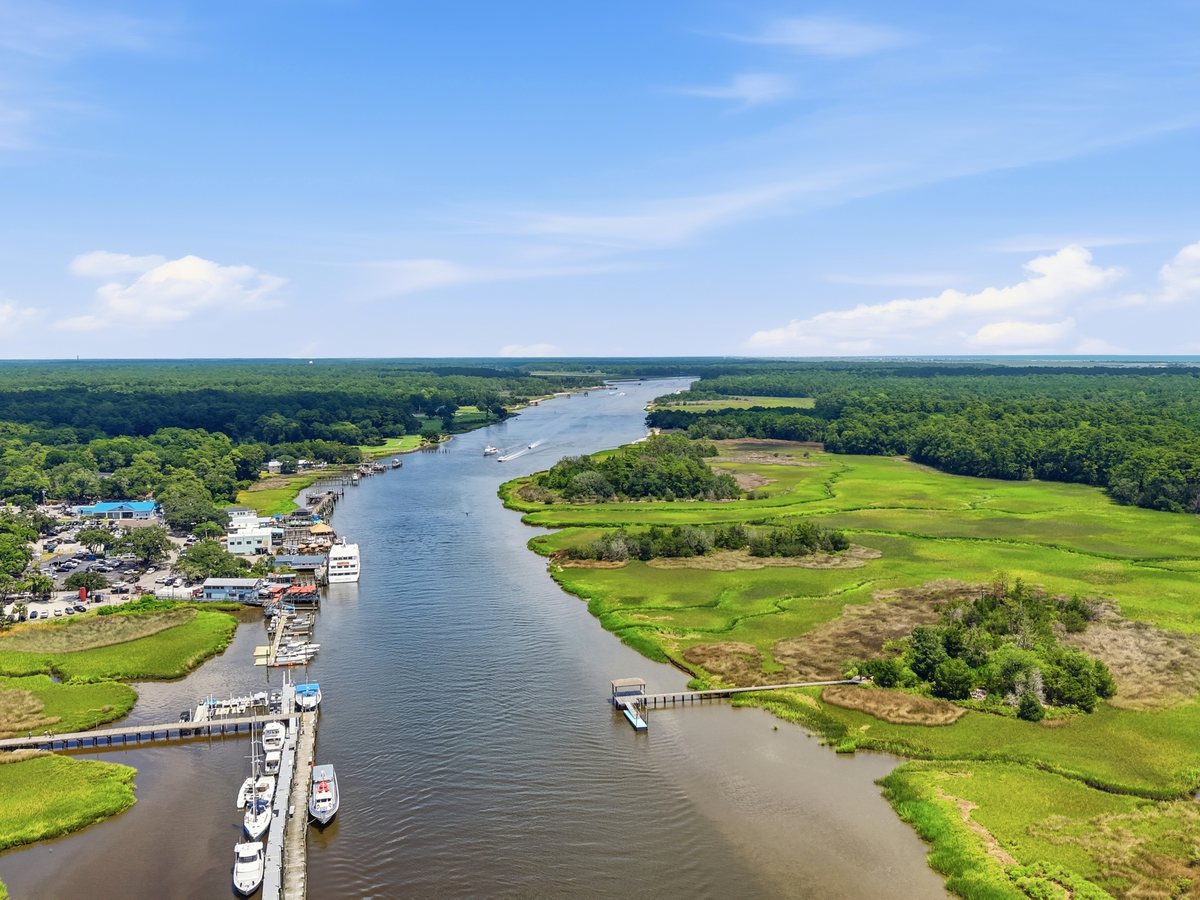 The waterway and salt marsh at Little River
